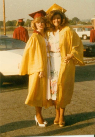 Cathy N and Meg M Graduation Day 1980