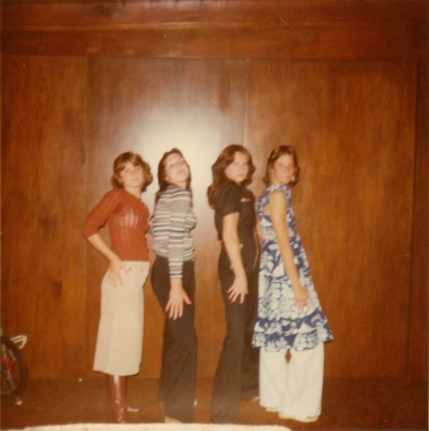 Party at Meg Mitchells house.  L-R:  Kim Diamond, Joyce Amicone, Carey Cusey and Debby Trinkle.  